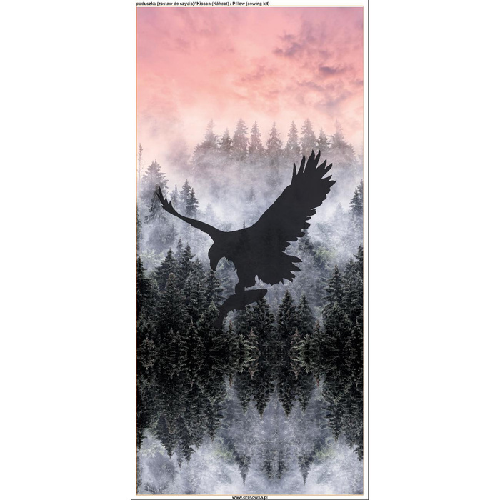 KISSEN 45x45 - ADLER UND BERGE - Panama 220g - Vorderseite + Rückseite