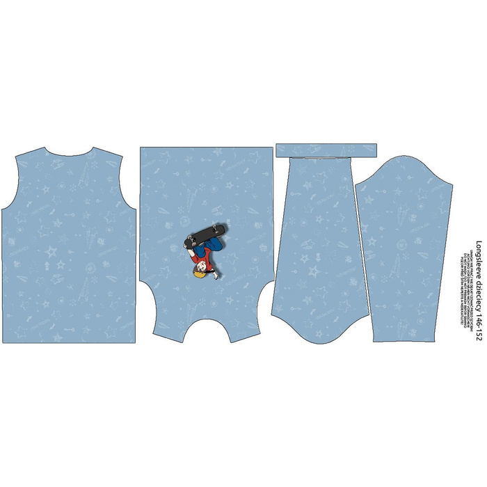 LONGSLEEVE - FELIX (SKATER) / blau - Nähset