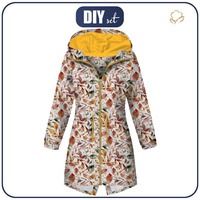 WOMEN'S PARKA (ANNA) - AUTUMN LEAVES PAT. 2 (COLORFUL AUTUMN) - softshell