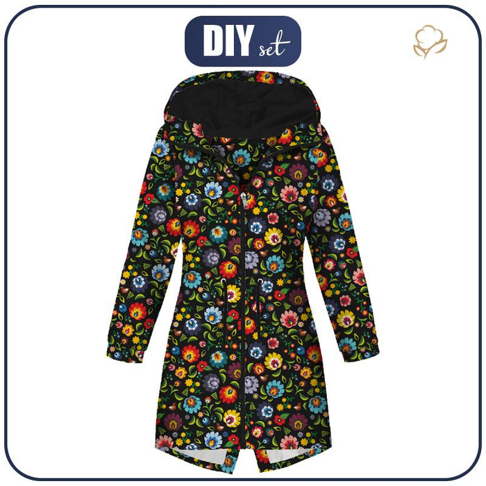 DAMENPARKA (ANNA) - LOWICZ FOLKLORE / schwarz - Softshell M