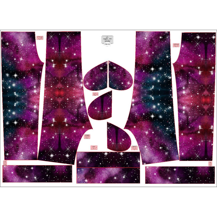 KID'S JOGGERS (ROBIN) - WATERCOLOR GALAXY PAT. 8 - sewing set (158/164)