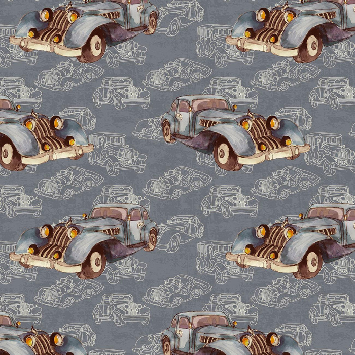 OLD CARS vz. 1 - organický úplet single jersey s elastanem 