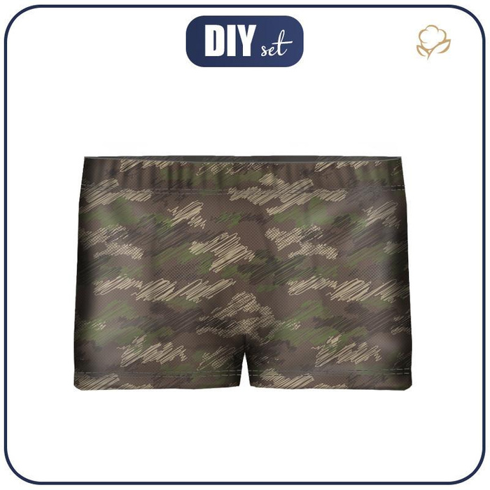 Boy's swim trunks - CAMOUFLAGE - scribble / brown 146-152