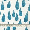 GROßE TROPFEN (türkis) / weiß - Baumwoll Webware