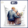 PILLOW 45X45 - GRANDPARENTS 2 - Upholstery velour - sewing set