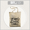 SHOPPER TASCHE - HAPPY EASTER / beige - Panama 220g Webware - Nähset