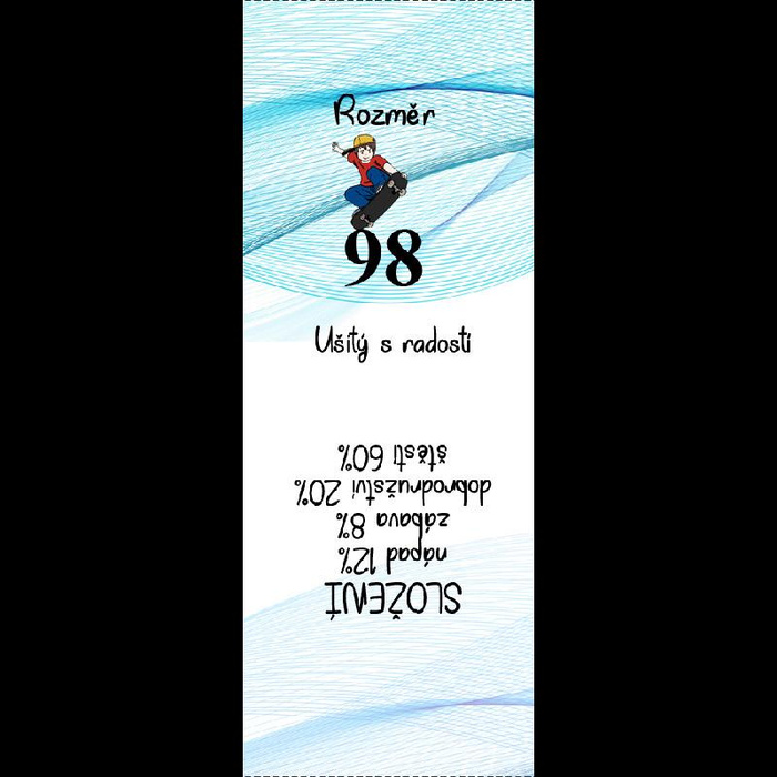 Wszywka chłopięca 'SKATER" CZ - rozmiar 128 - Komplet 9 szt