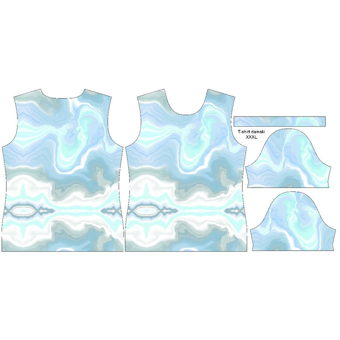 DAMEN T-SHIRT - AQUARELL Ms. 6 - Single Jersey XL