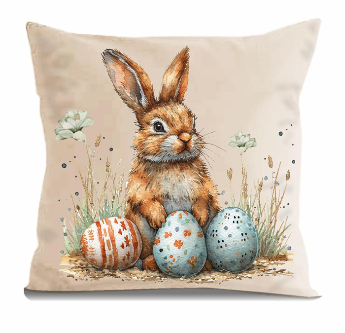 POLŠTÁŘ 45x45 - HAPPY EASTER wz.4 - Potahový velur - Sada šití