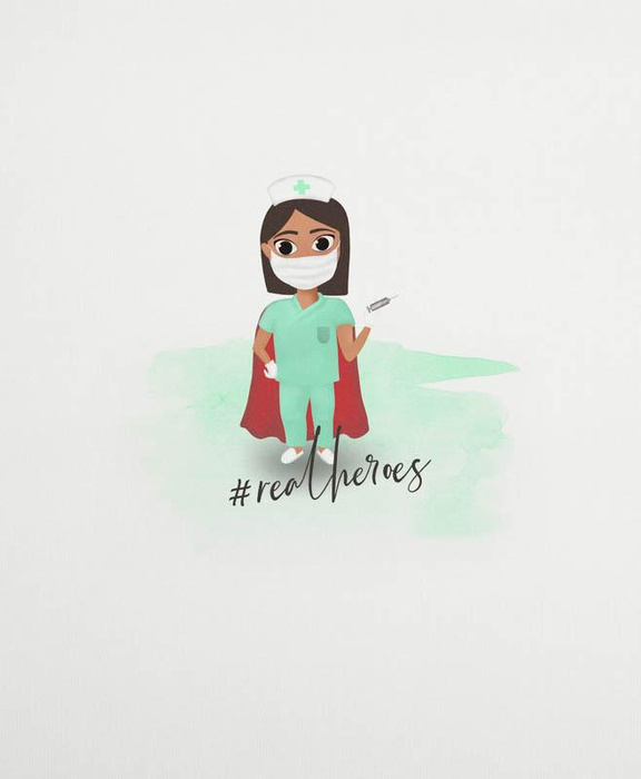 NURSE pat. 1 (REAL HEROES) / white - panel looped knit