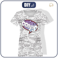 DAMEN T-SHIRT - COMICS / ooops (violet - rot) - Single Jersey