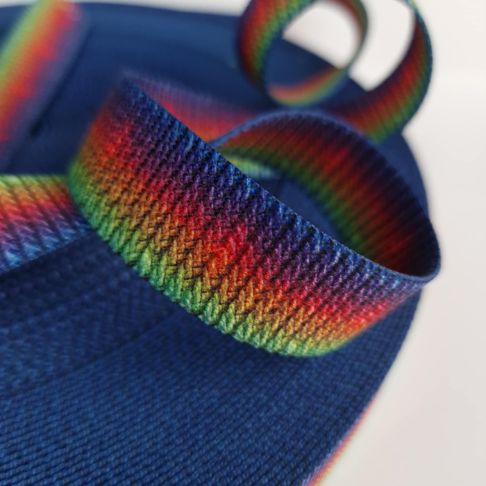 Webbing Tape with Print 25mm - Rainbow