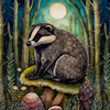BOHO BADGER - Panel (75cm x 80cm) SINGLE JERSEY PANEL