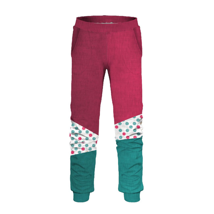 Children's tracksuit (MILAN) - GLITTER DOTS PAT 2 - sewing set (134/140)