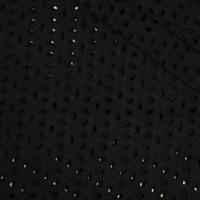 BLUMEN / schwarz - Bestickter Baumwollstoff