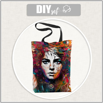 SHOPPER TASCHE - ABSTRACT GIRL M. 1 - Nähset