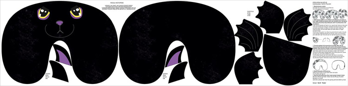 PODUSZKA NA SZYJĘ - NIETOPERZ LUCEK - zestaw do uszycia