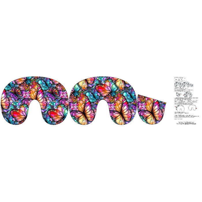 NECK PILLOW - BUTTERFLIES / STAINED GLASS - sewing set