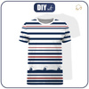 T-SHIRT MĘSKI - STATKI / paski (marine) - single jersey XXL