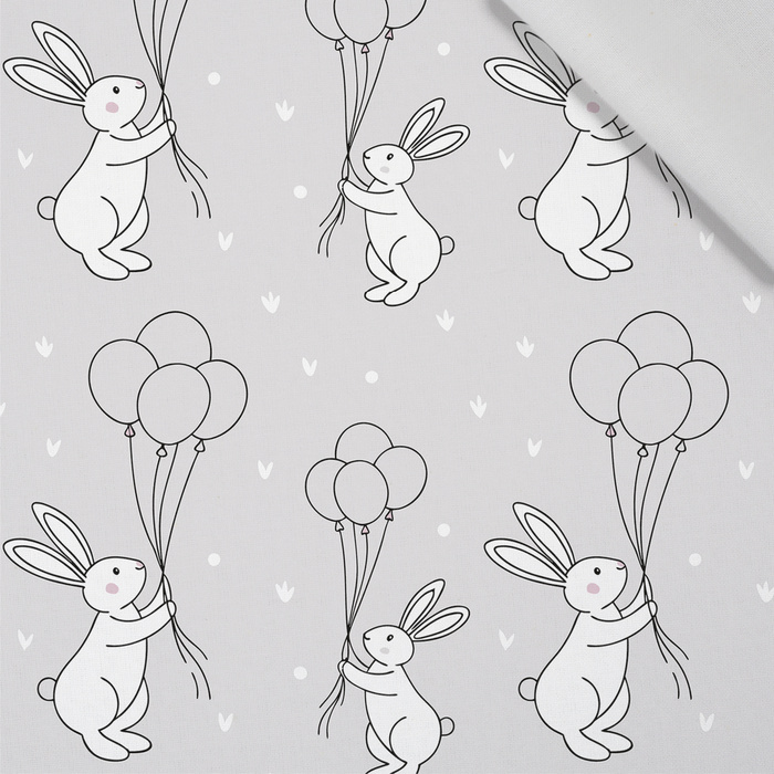 HAPPY BUNNY WZ. 7 - tkanina bawełniana
