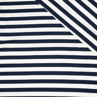 STRIPES DARK BLUE / WHITE 1,0cm x 1,0cm - Viscose jersey