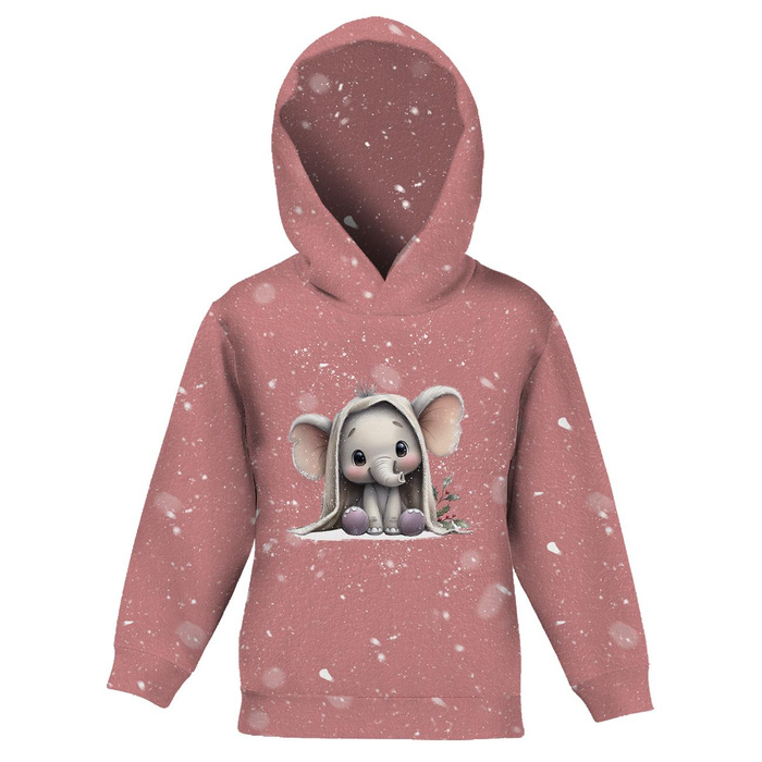 KID'S HOODIE (ALEX) - WINTER ANIMALS wz.16 - looped knit fabric (158/164)