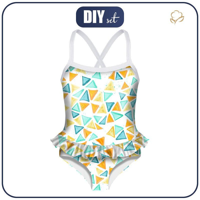 Girl's swimsuit - TROPICAL TRIANGLES no. 2 - 98-104