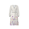 WRAP MIDI DRESS "BIANCA" (XXL) - FLOWERS wz.10 - sewing set