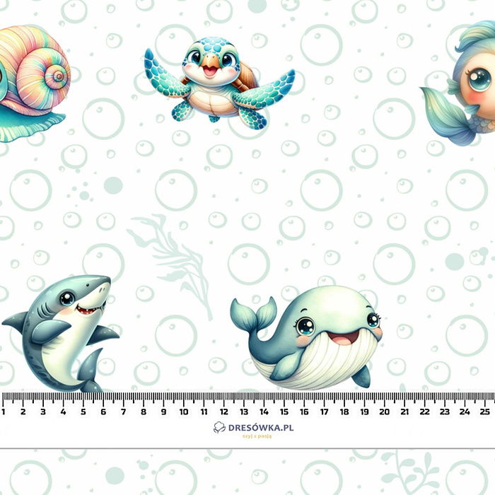 SEA ANIMALS M. 2- Slub Weave