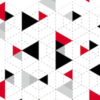 GEOMETRISCHE DREIECKEN ROT 2 / weiß - Baumwoll Webware