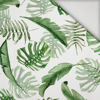 ROPICAL LEAVES MIX pat. 1 / white (JUNGLE) - swimsuit lycra