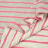 Fancy knit fabric - MELANGE GREY STRIPES / pink (2cmx0,7cm) 