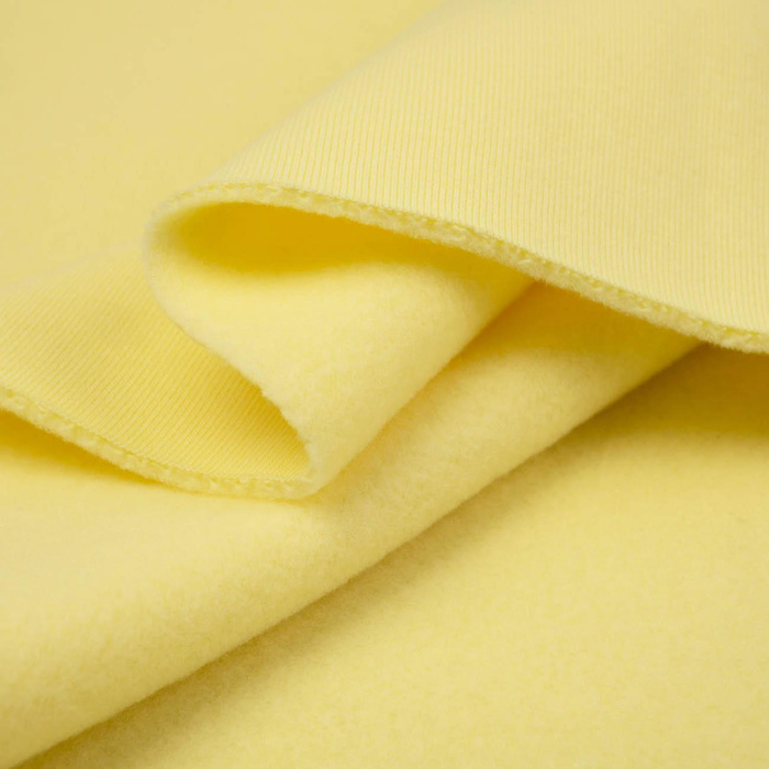 Silná teplákovina počesaná D300 - BUTTER YELLOW (D-173)