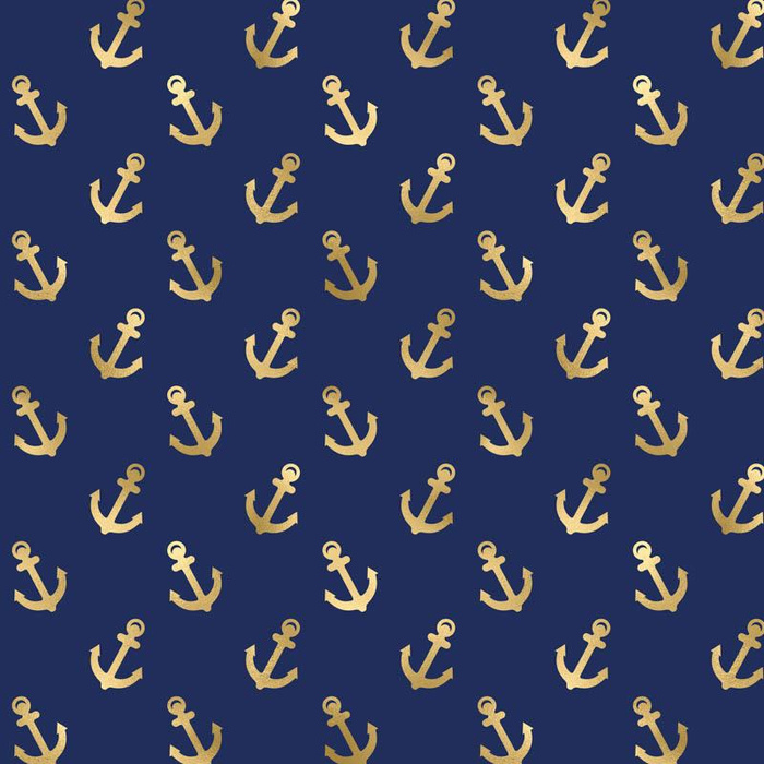 MINI GOLD ANCHORS (GOLDEN OCEAN) / dark blue - softshell