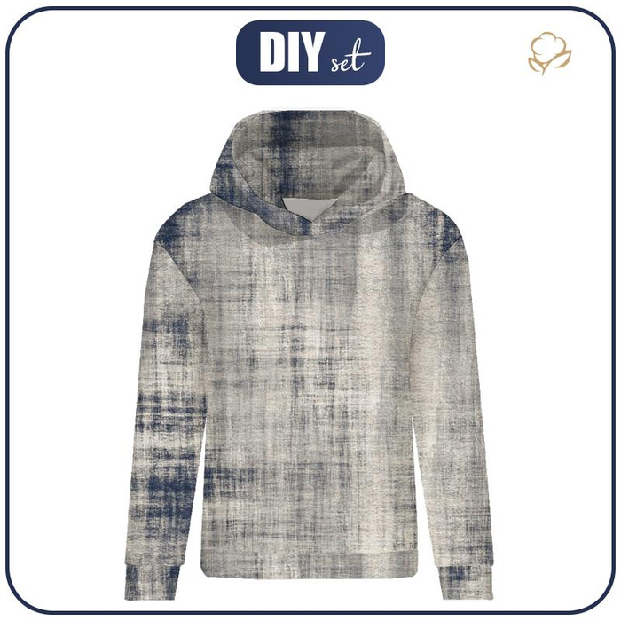 BLUZA DAMSKA (POLA) CLASSIC Z KAPTUREM - ACID WASH wz. 2 (navy) - dzianina pętelkowa XXL