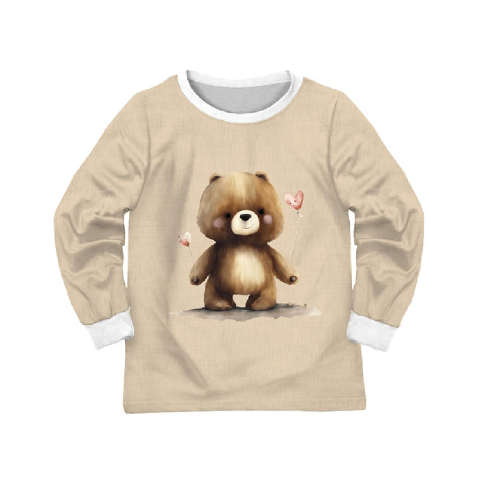 PIŻAMA DZIECIĘCA " MIKI" - VALENTINE'S DAY / BEAR - zestaw do uszycia (122/128)