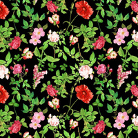 MINI ROSEN UND BLÄTTER (PARADIESGARTEN)  - Wintersweat angeraut mit Elastan ITY