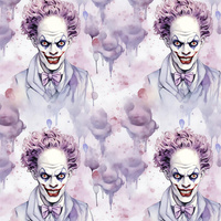 PASTEL HORROR CLOWN PAT. 1 - Cotton woven fabric