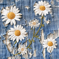 DAISIES DENIM IMITATION VZ. 3 - tkanina wodoodporna