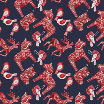 ZIMOWE ZWIERZĘTA WZ. 2 (NORDIC CHRISTMAS)- single jersey z elastanem ITY