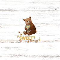 SWEET HONEY (MEDVĚDI A MOTÝLI) - panel 50cm x 60cm - teplákovina
