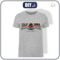 T-SHIRT MĘSKI XL - CALIFORNIA wz. 1 / melanż jasnoszary - single jersey