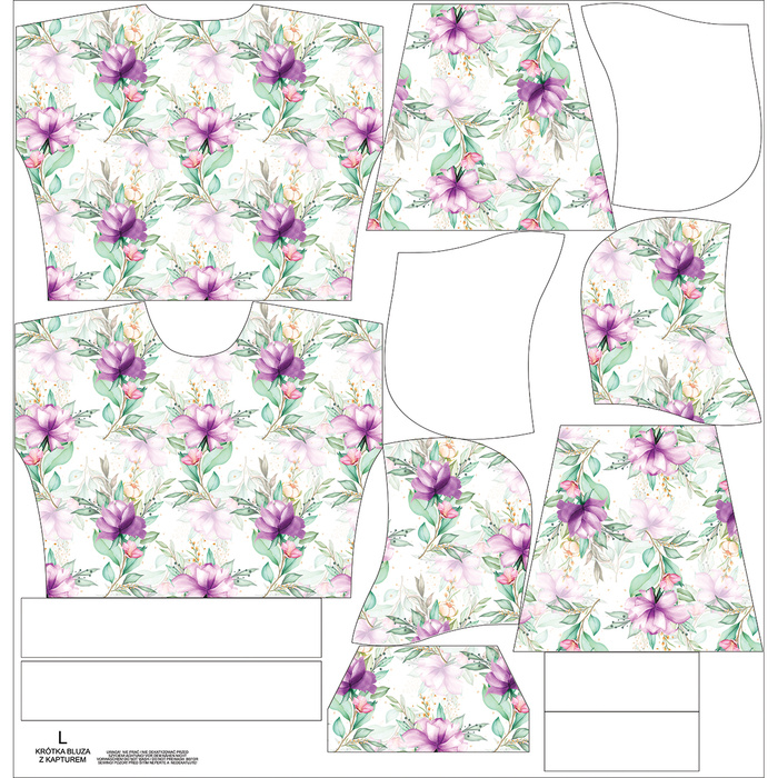 Cropped Hoodie (IDA) - LILA MAGNOLIEN - Nähset - L