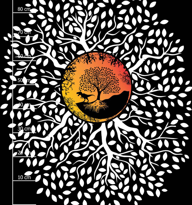 TYRANOZAUR (DRZEWO) / czarny - panel (75cm x 80cm)