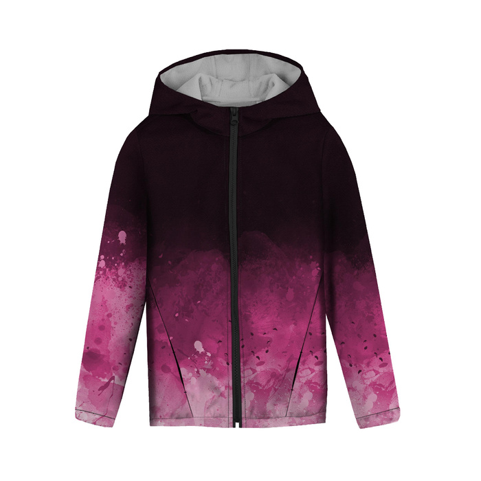 KIDS JACKET BUNNY (ZOE) - SPECKS (fuchsia) / black - sewing set (146/152)