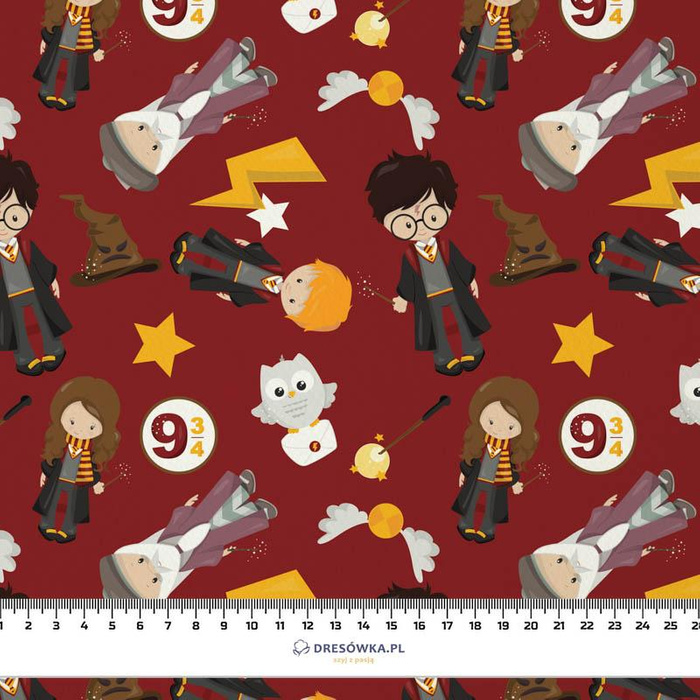 50cm MAGICZNI PRZYJACIELE wz. 3 (MAGICZNA SZKOŁA) / bordowy - softshell