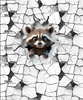 ANIMALS CRACKED wz.2 (raccoon) - panel (60cm x 50cm) brushed knitwear with elastane ITY