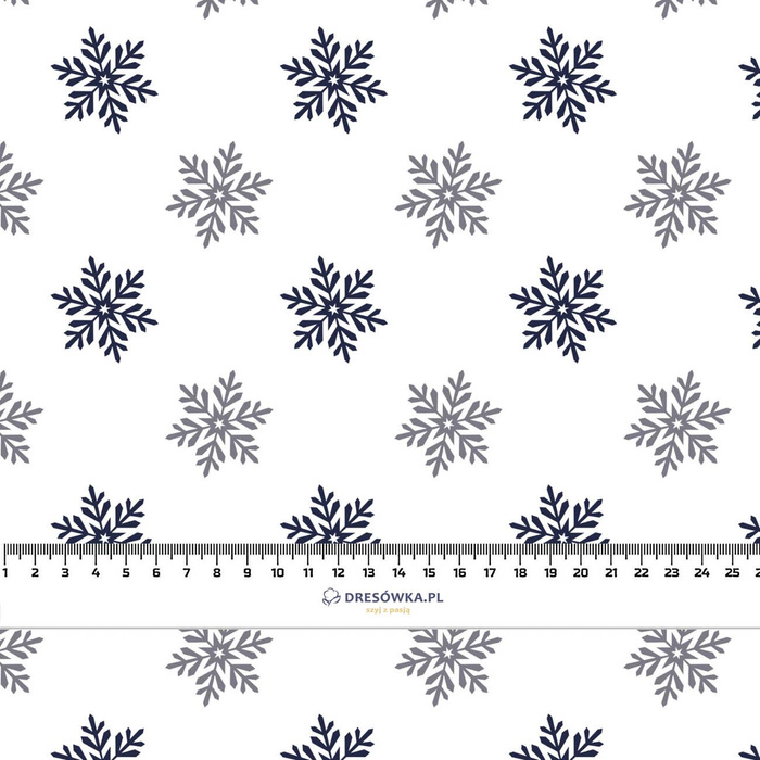 SCHNEEFLÖCKCHEN M. 5 (WINTERZEIT) / weiß - Baumwoll Webware