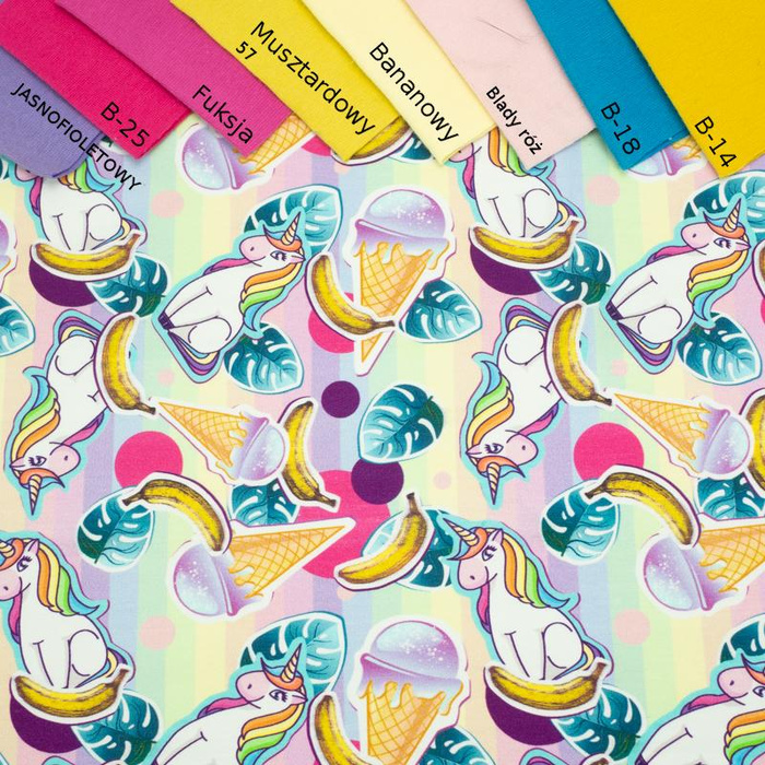 UNICORNS AND ICE CREAM / rainbow - single jersey with elastane TE210