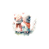 CUTE GIRLS - Paneel (60cm x 50cm)  Baumwoll Webware
